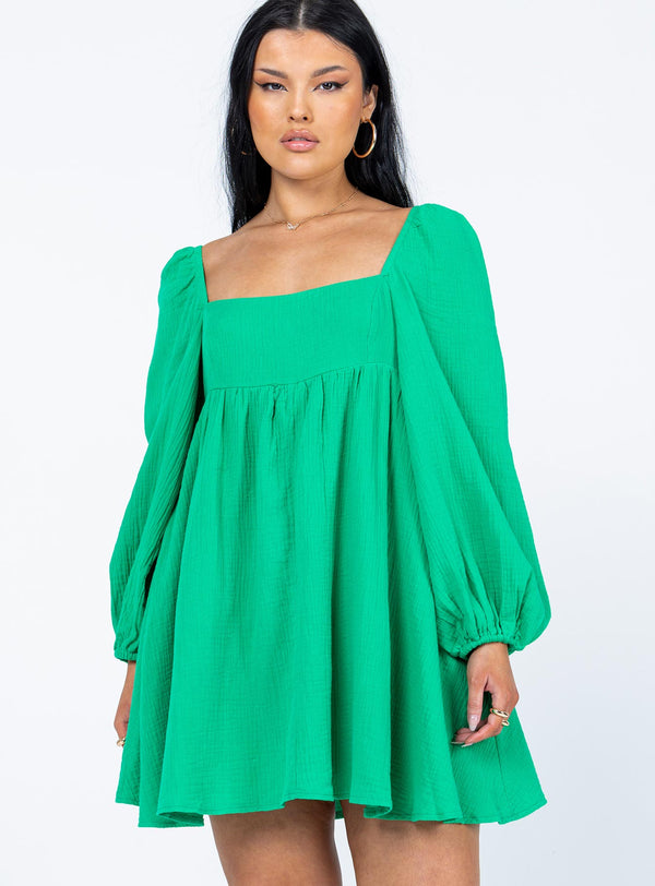 Lorna Long Sleeve Mini Dress Green